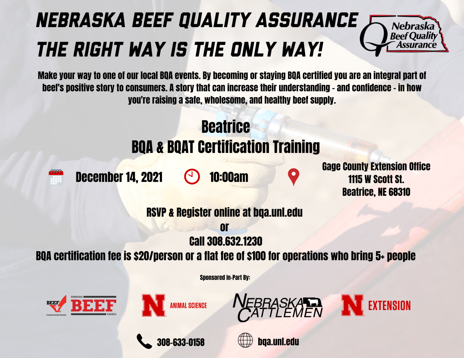 Beef Quality Assurance Training coming to Beatrice Nebraska